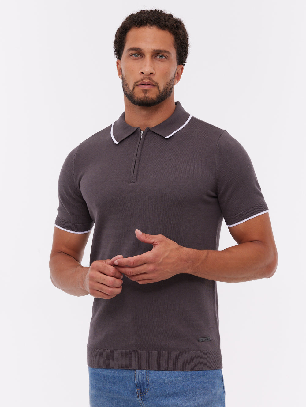 Settio polo en tricot - Gris