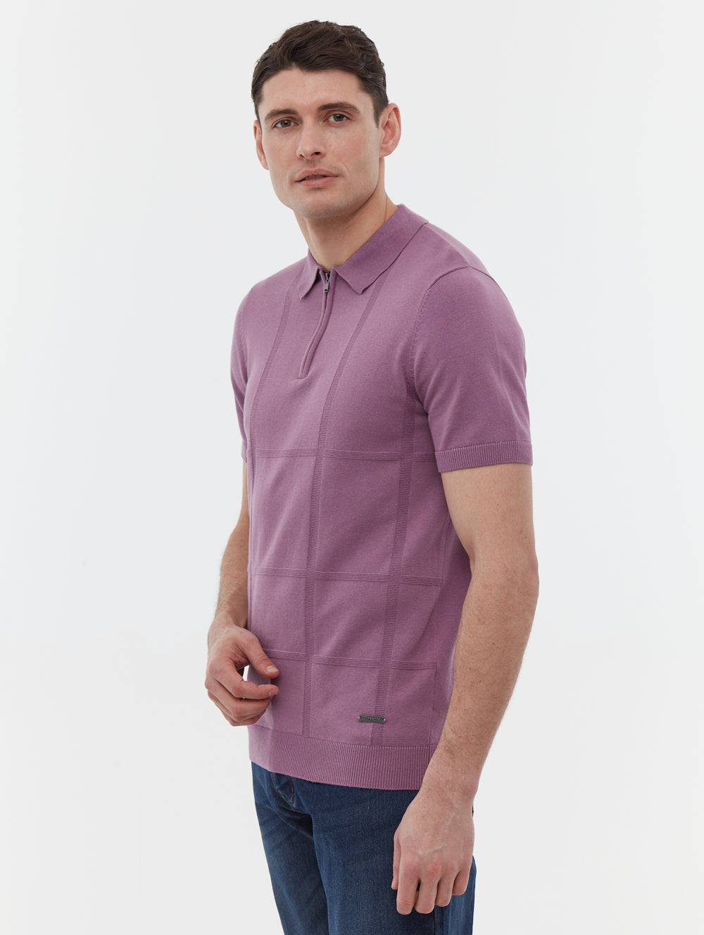 Navaro polo à motif quadrillé