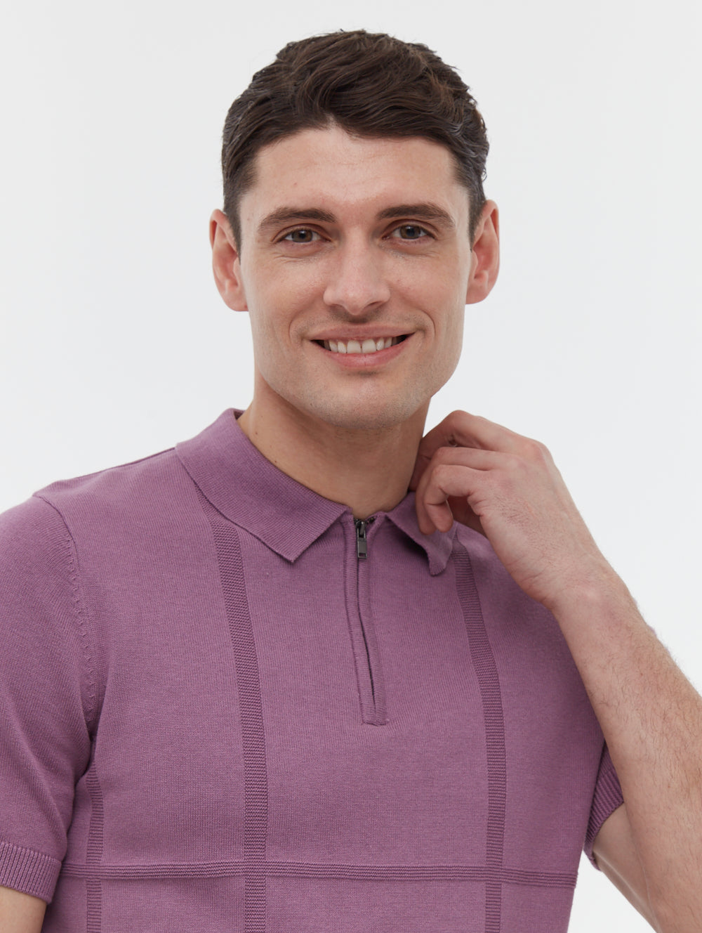 Navaro polo à motif quadrillé