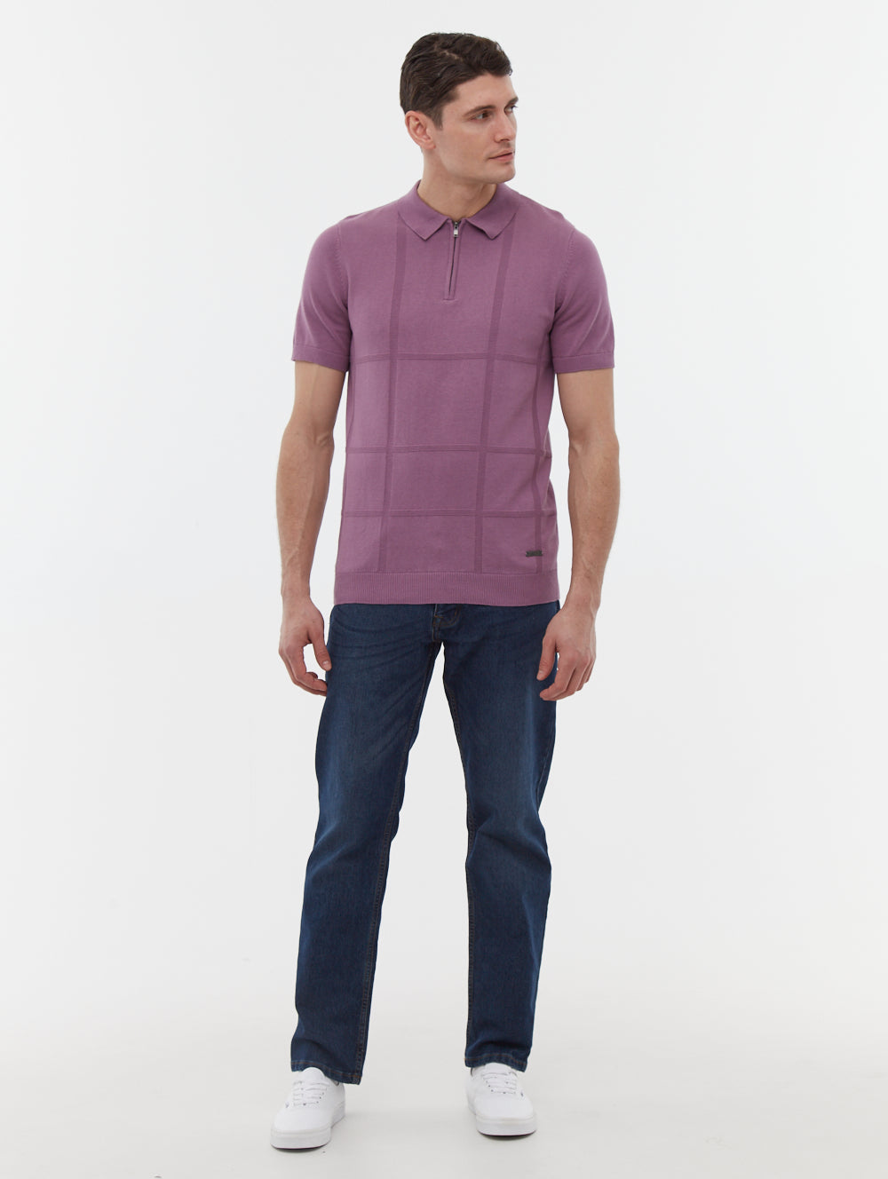 Navaro polo à motif quadrillé