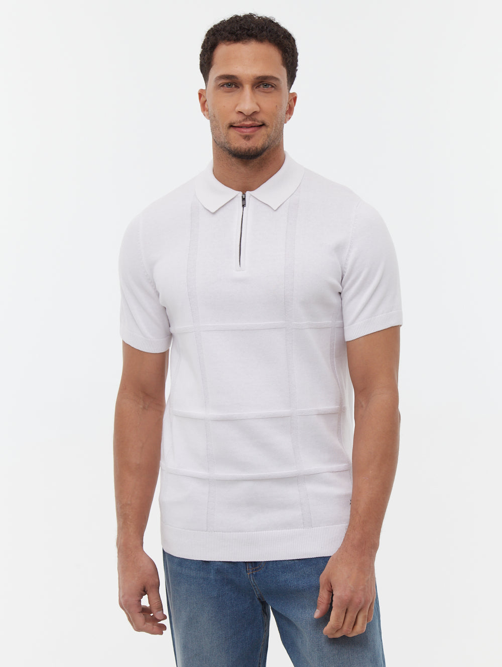 Navaro polo à motif quadrillé