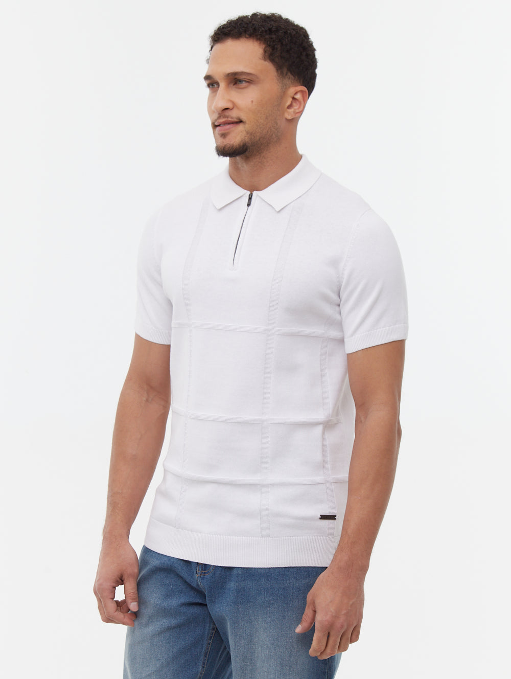 Navaro polo à motif quadrillé