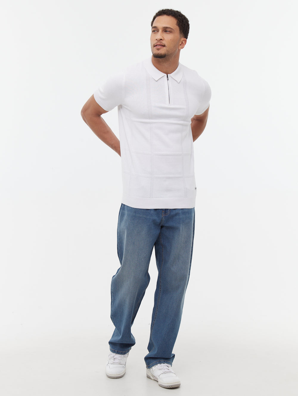 Navaro polo à motif quadrillé