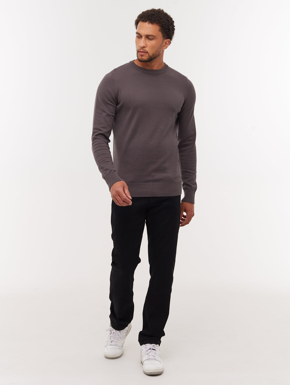 Vietro Grey GY028 Knit Crews Fine Gauge Shot 2