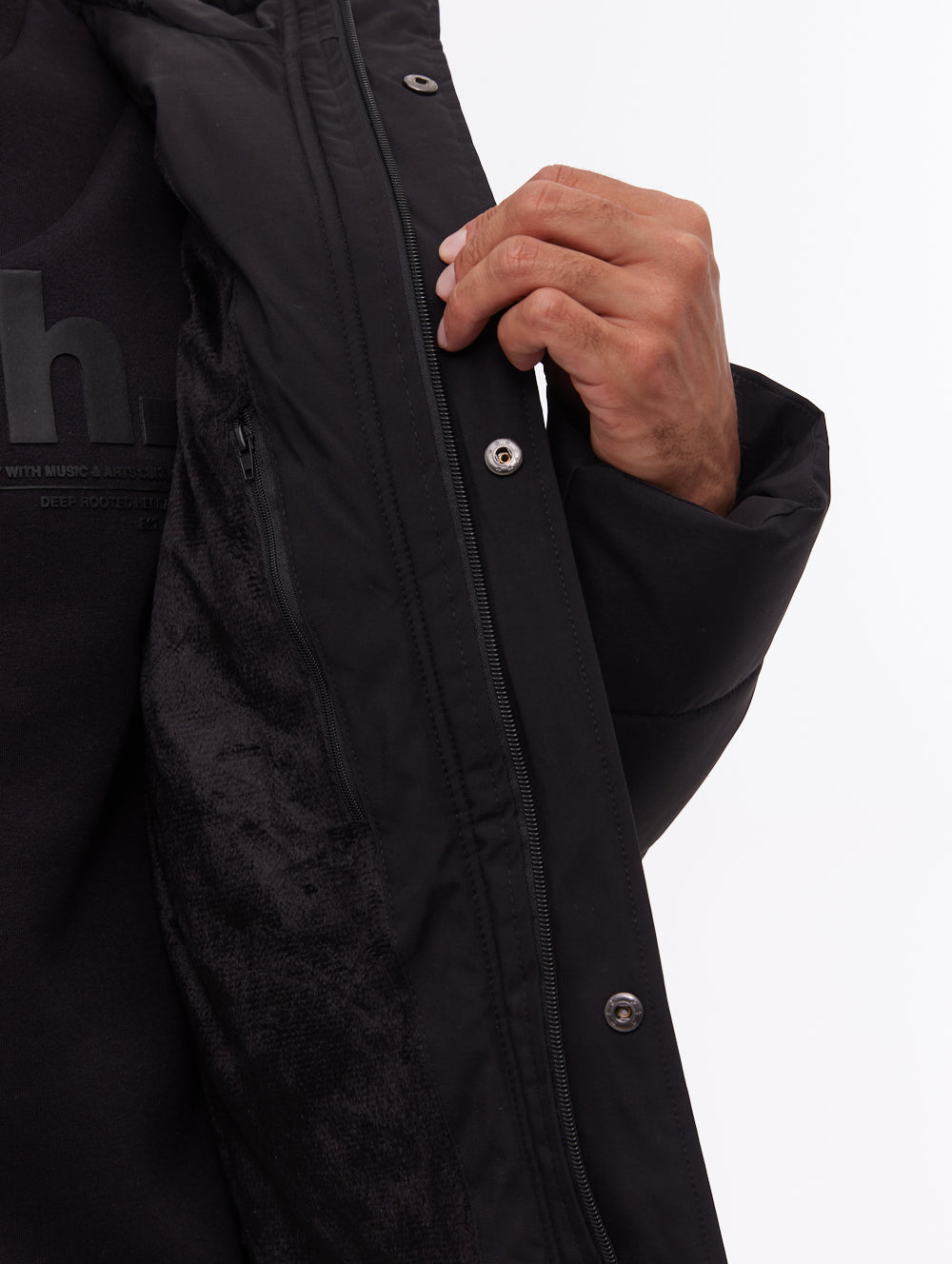 Voroni veste matelassée à capuchon - Noir