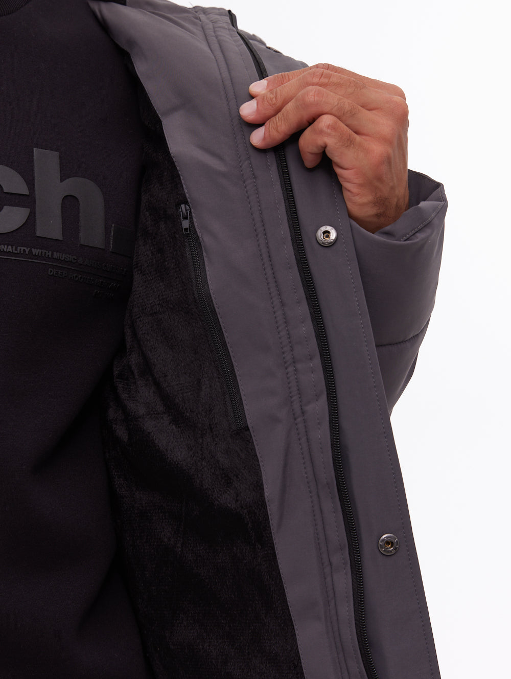 Voroni veste matelassée à capuchon - Gris