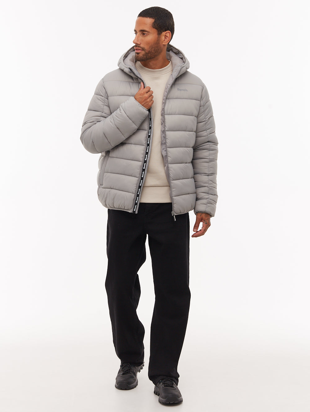 Afflor Hooded Puffer Jacket - Grey