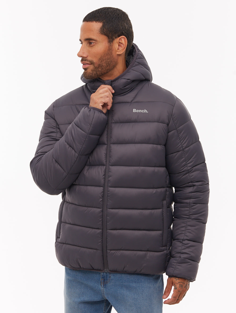 Afflor Hooded Puffer Jacket - Grey