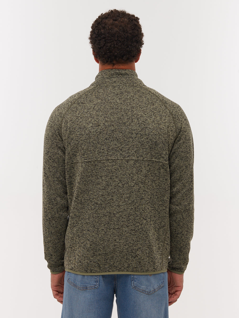 Middeo chandail zippé en molleton à col montant - Vert