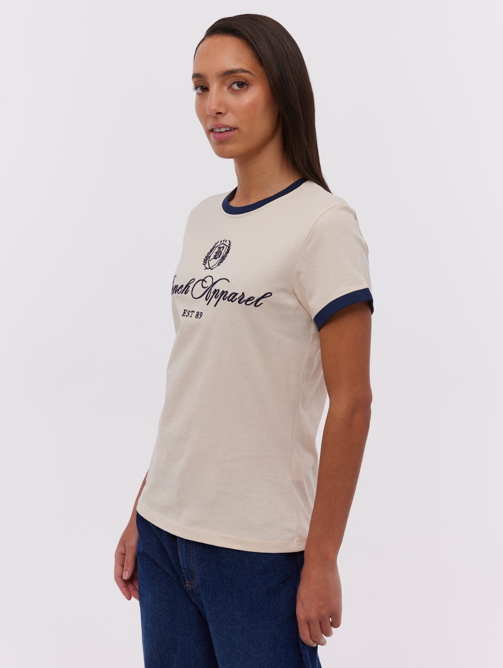 Vivica t-shirt ringer brodé
