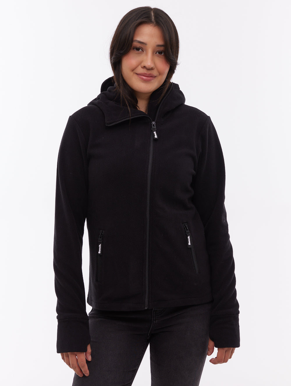 Ninja chandail zippé asymétrique en micropolaire - Noir