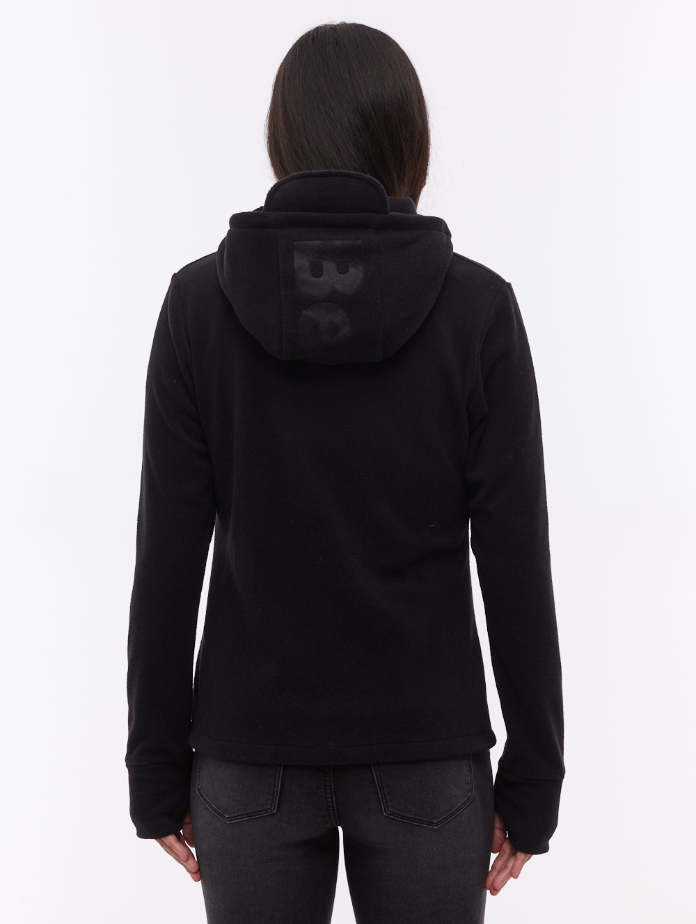 Ninja chandail zippé asymétrique en micropolaire - Noir