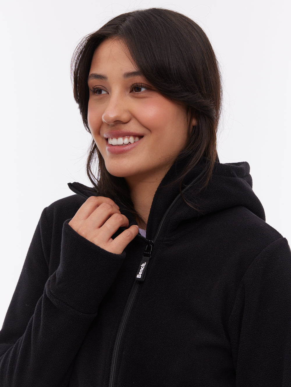 Ninja chandail zippé asymétrique en micropolaire - Noir