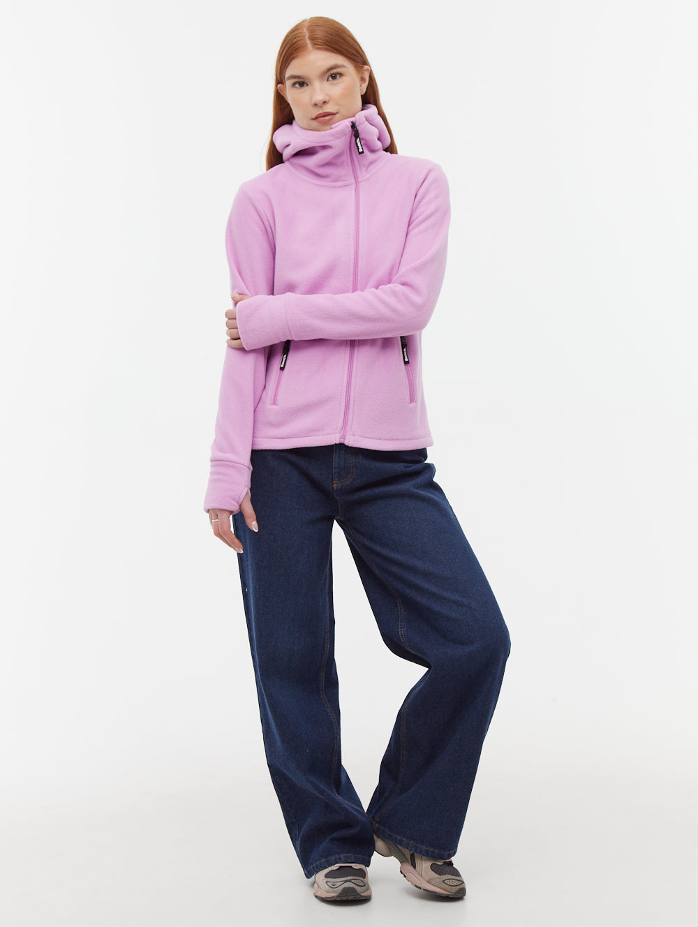 Ninja chandail zippé asymétrique en micropolaire