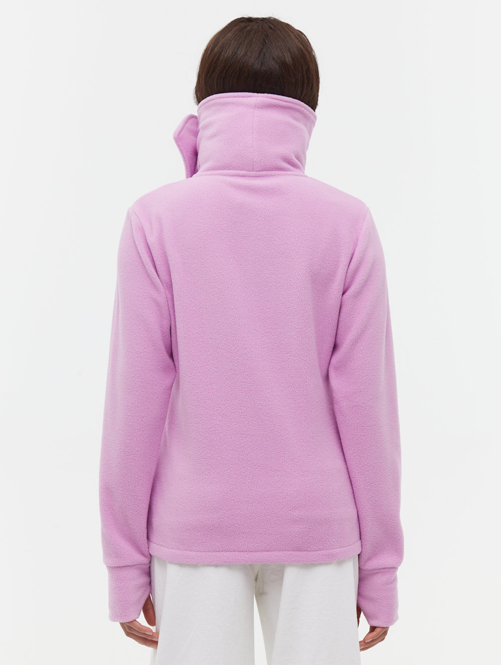 Funnel chandail zippé en micropolaire à col croisé