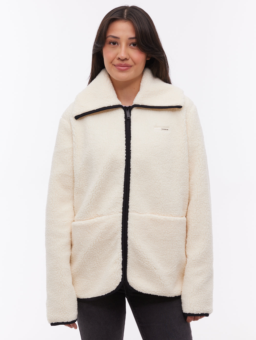 Riah chandail zippé à col croisé - Blanc