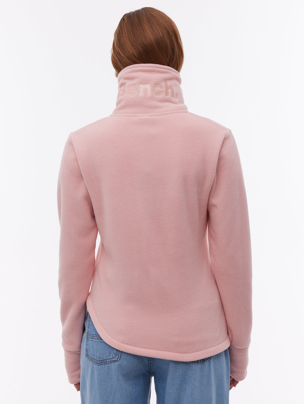 Symmy chandail demi-zip asymétrique à col montant - Rose