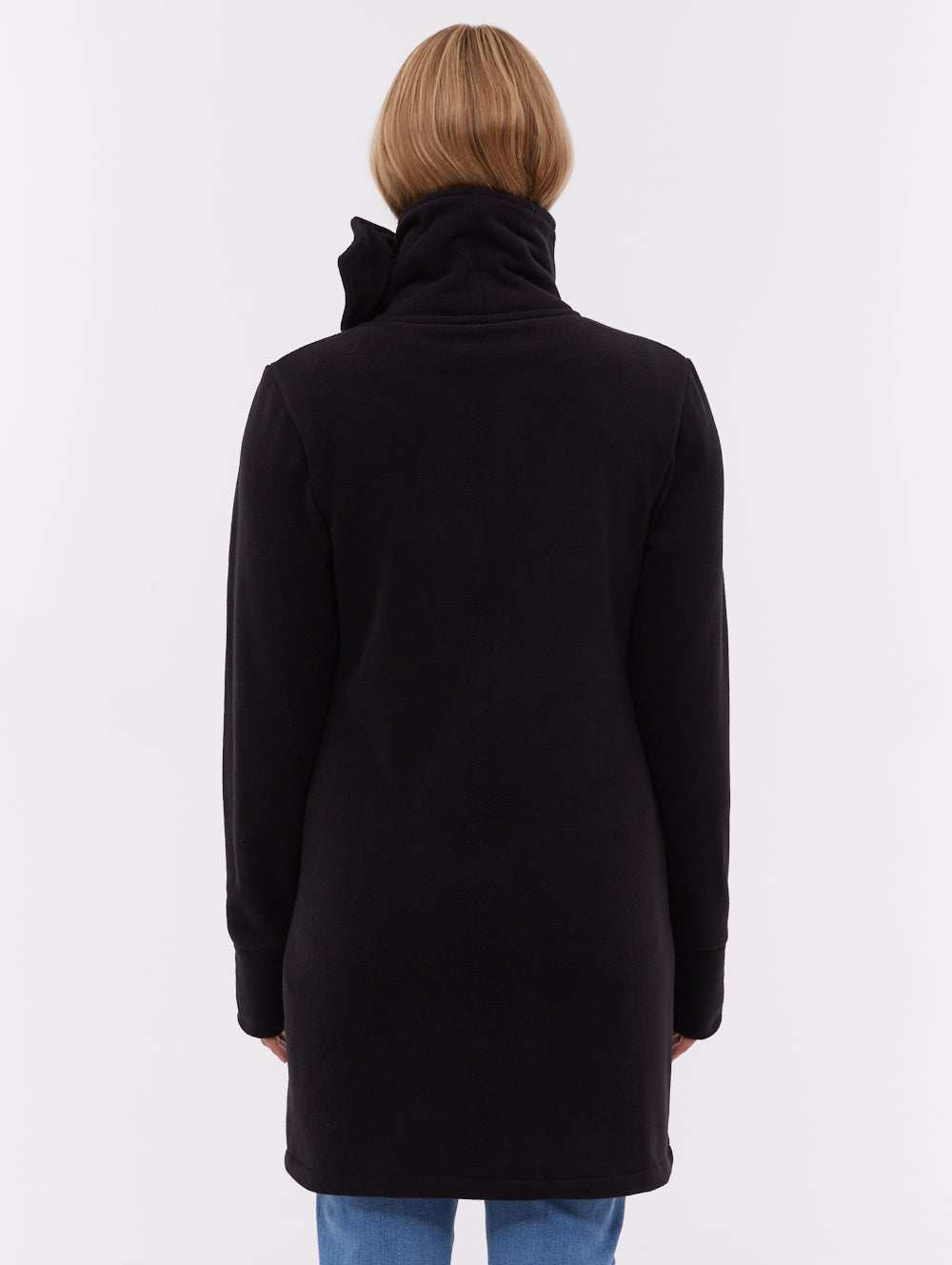 Bridgit maxi chandail zippé à col croisé - Noir