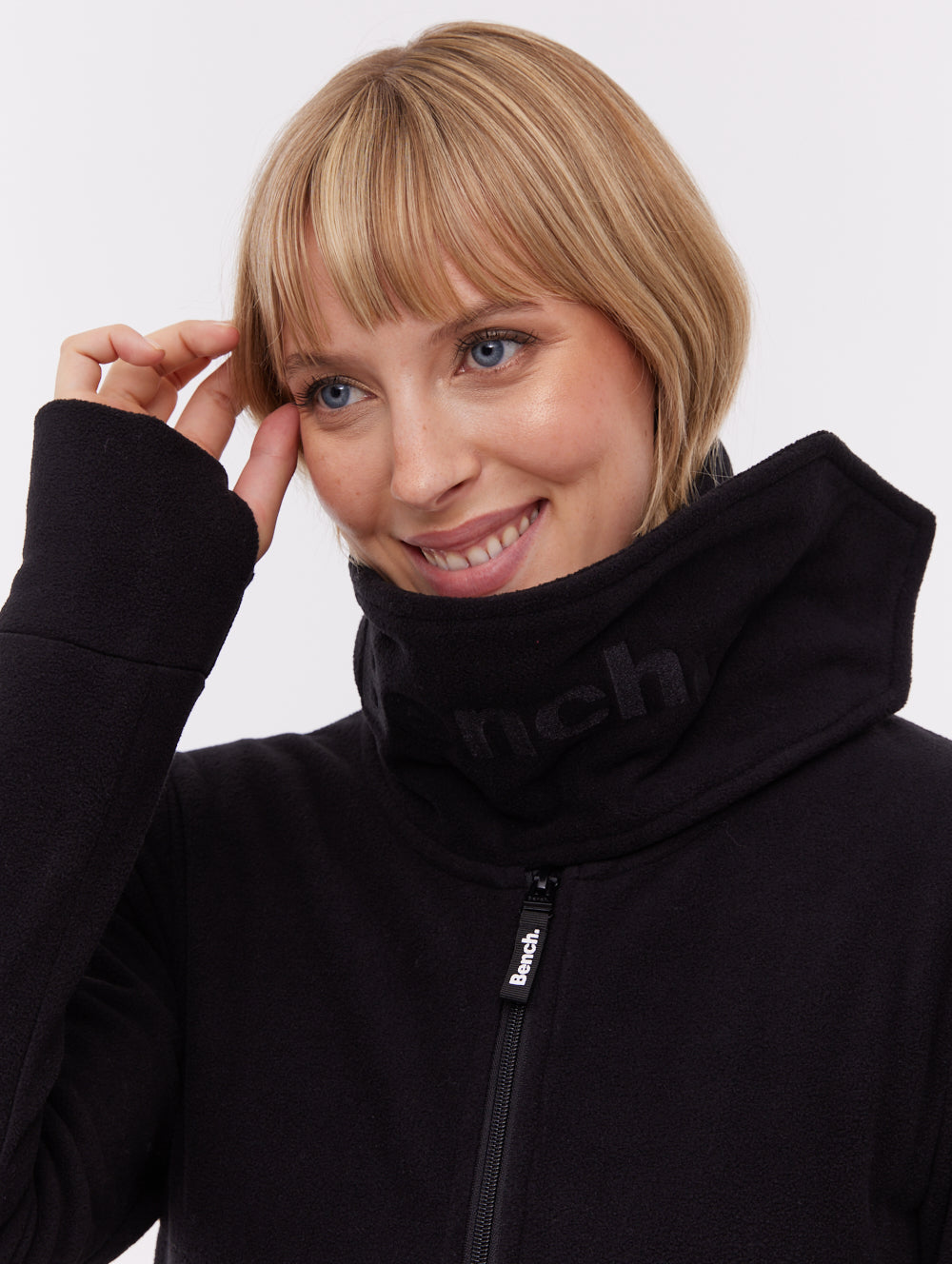 Bridgit maxi chandail zippé à col croisé - Noir