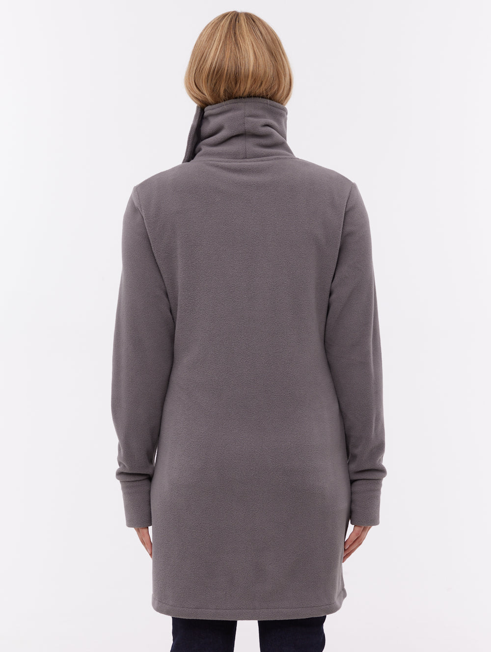 Bridgit maxi chandail zippé à col croisé - Gris