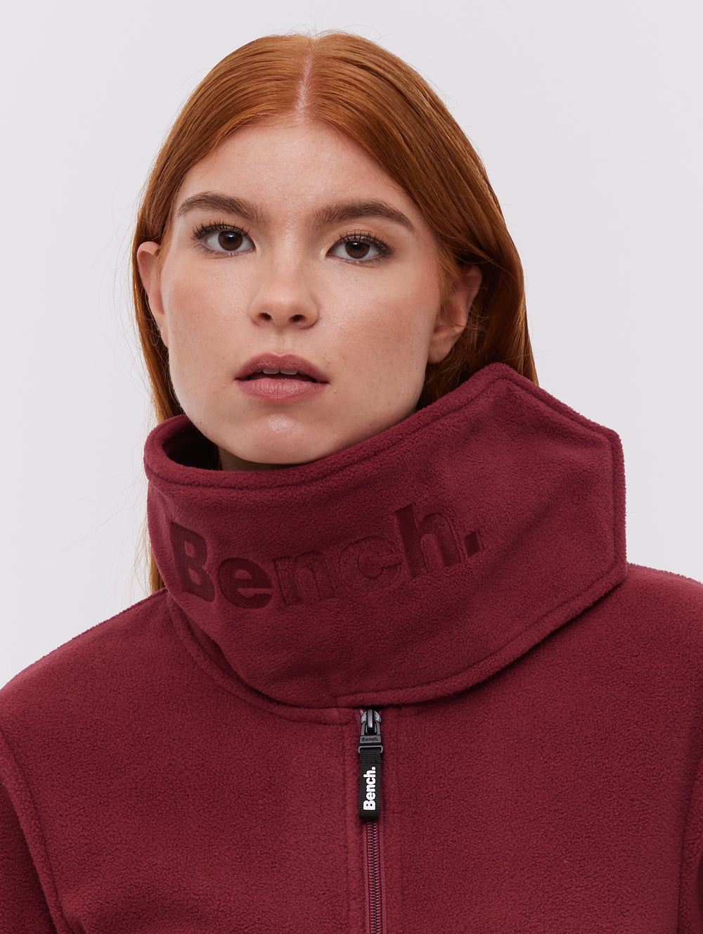 Heska chandail zippé à col croisé - Rouge