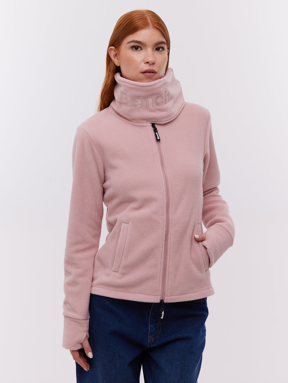 Heska chandail zippé à col croisé - Rose