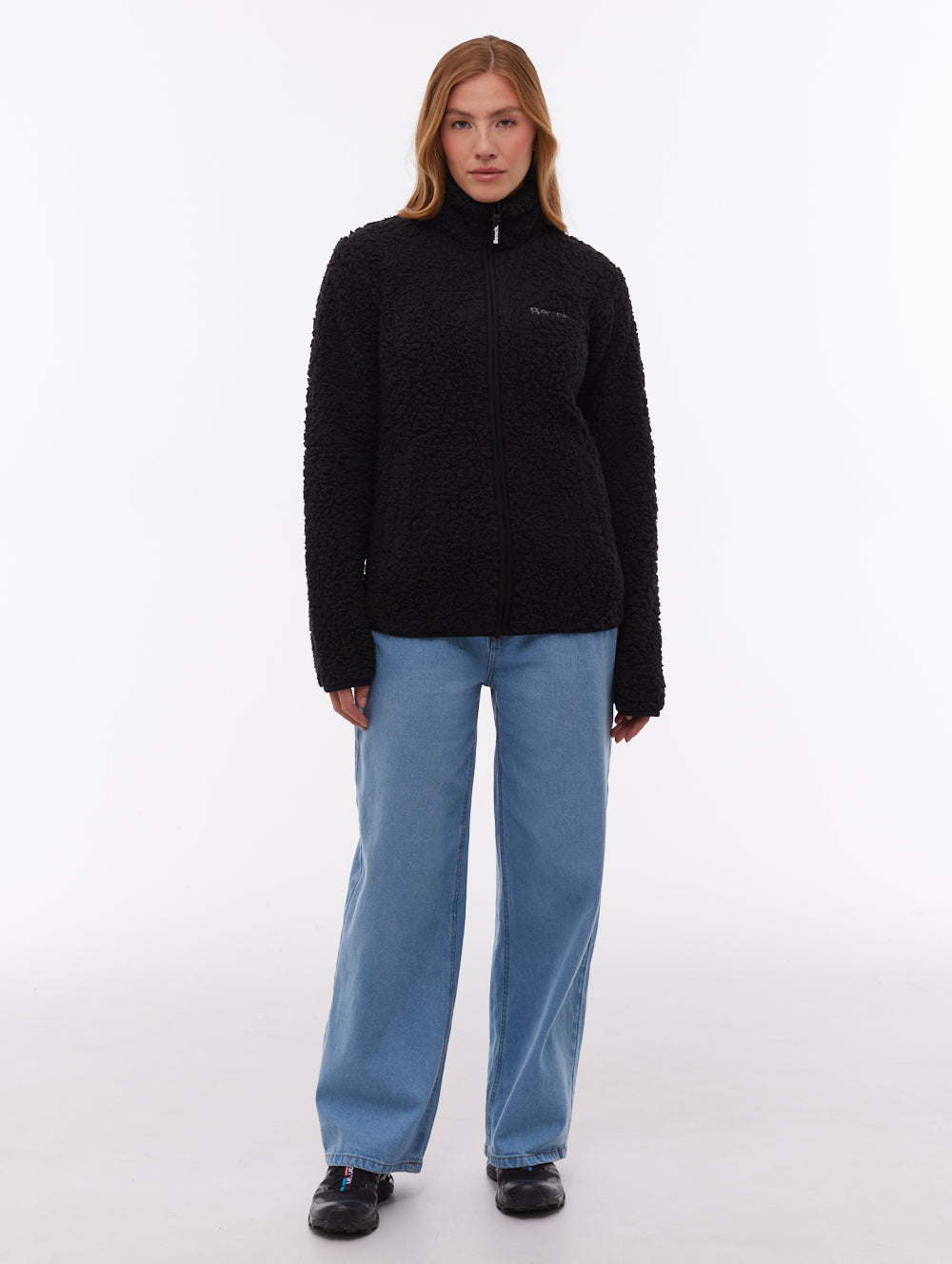 Klea chandail zippé en molleton à col montant - Noir