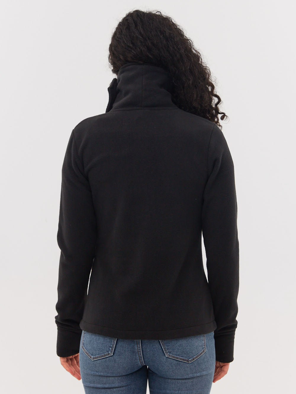 Chandail zippé en micropolaire à col croisé