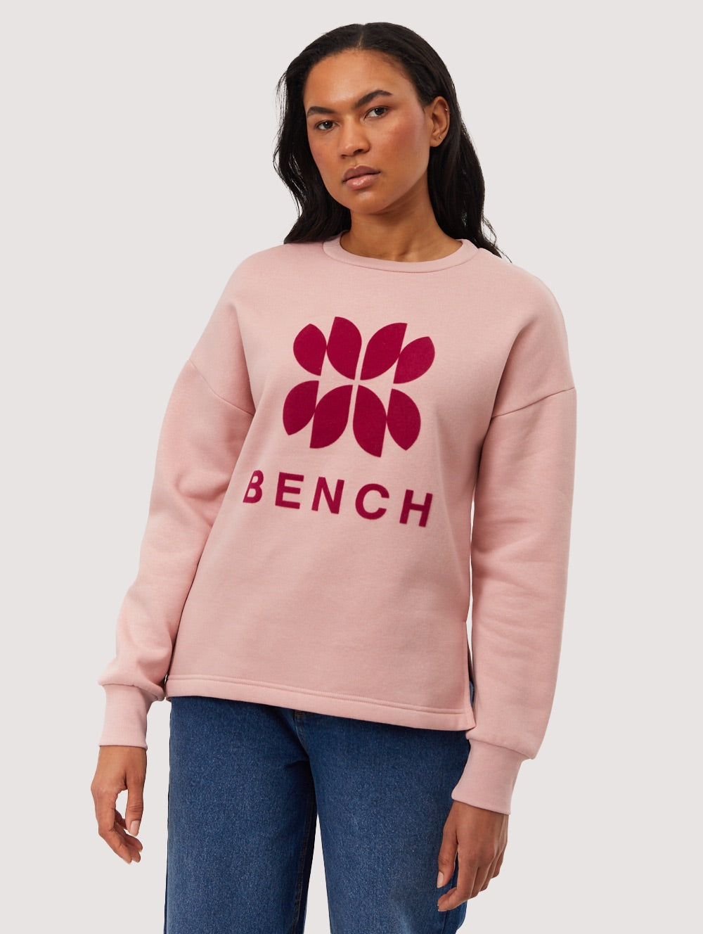 Zie Pink Crews Flock Split Hem Shot 1