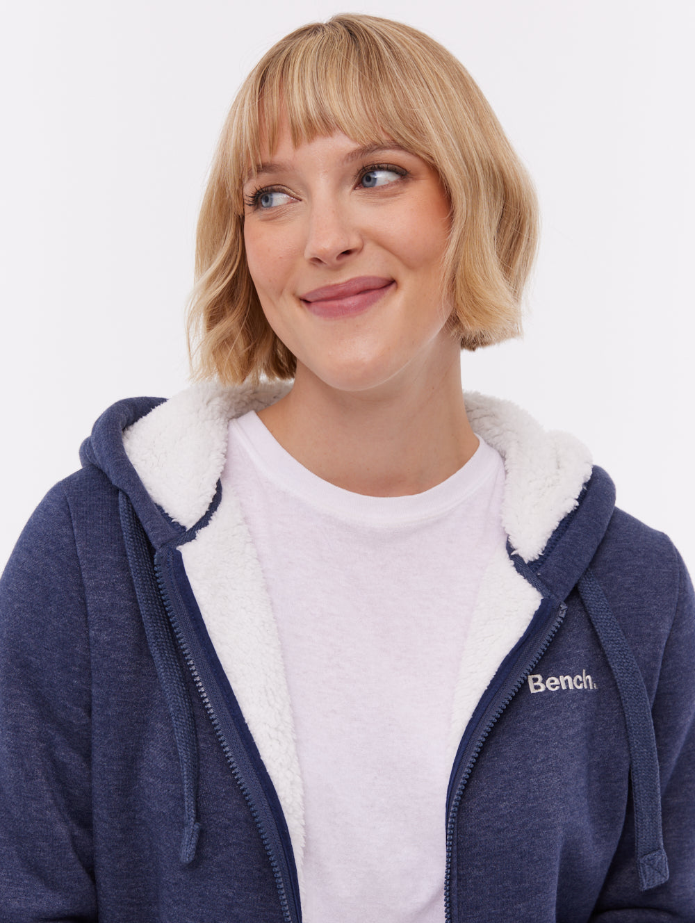 Mintz chandail à capuchon zippé doublé sherpa - Bleu