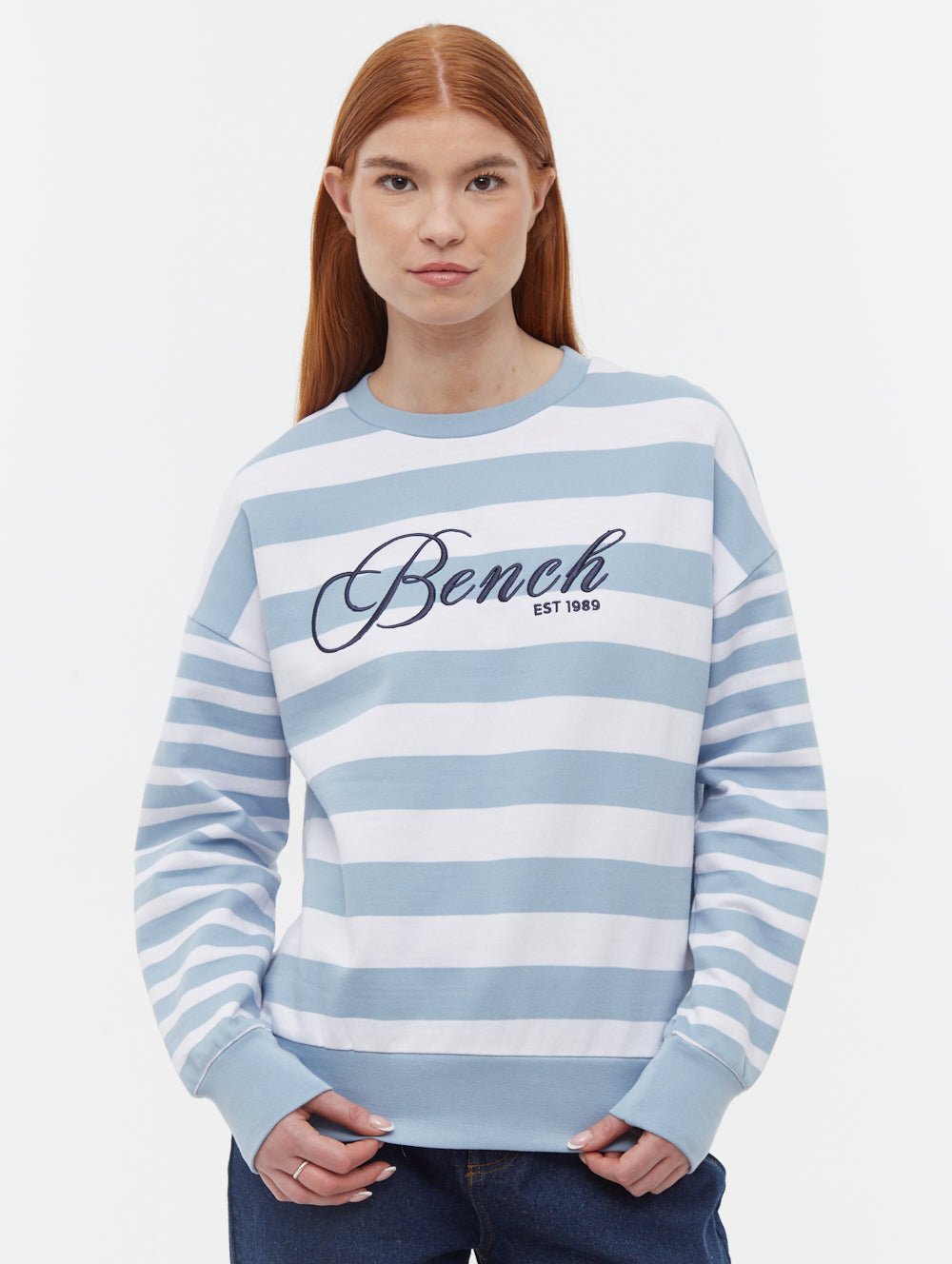 Hanneli chandail à col rond rayé