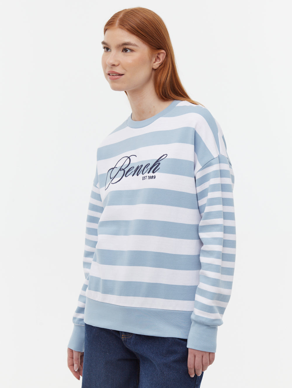 Hanneli chandail à col rond rayé