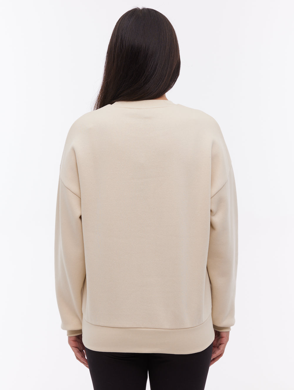 Ilma chandail à col rond avec logo en relief - Blanc