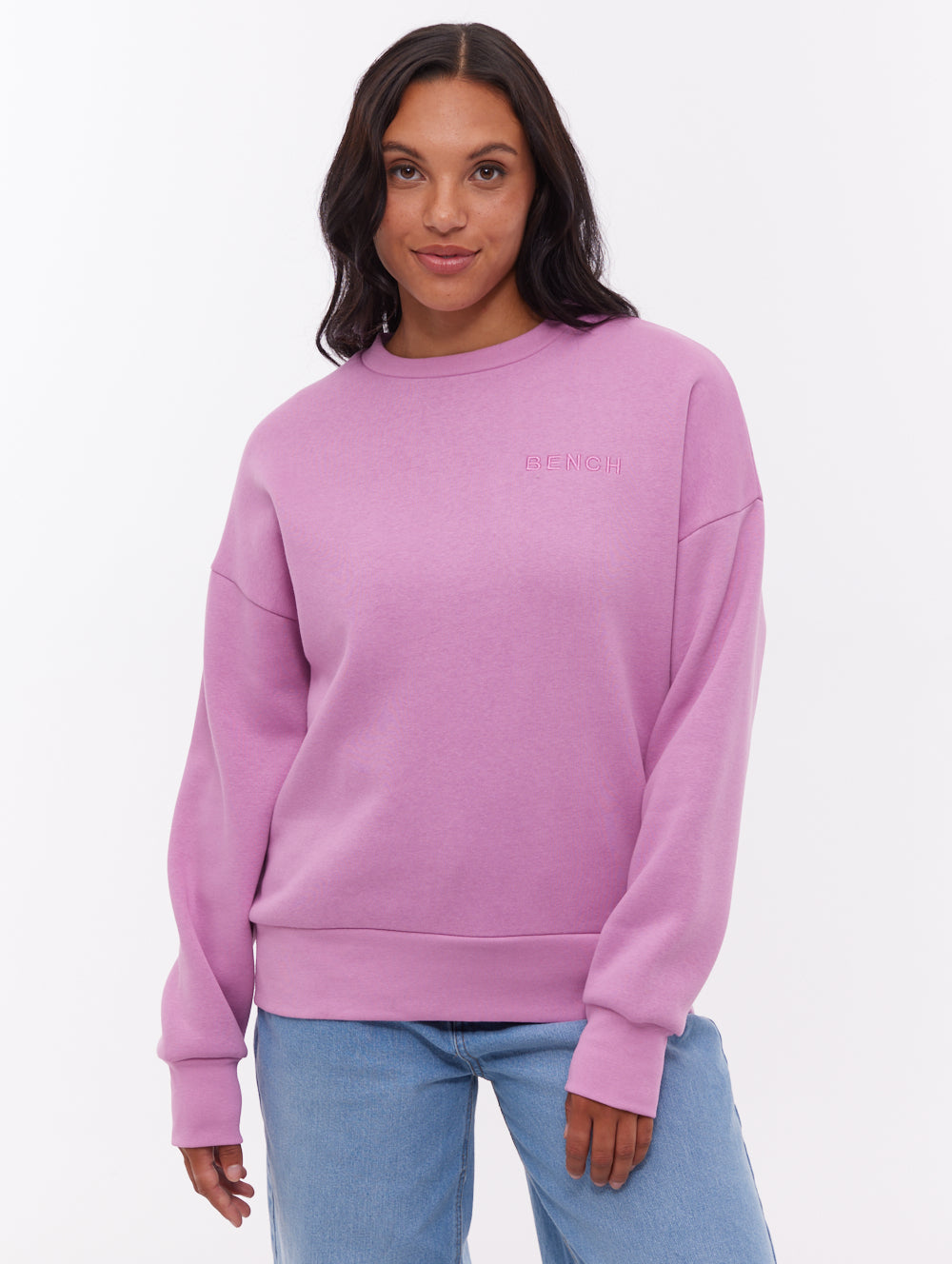 Joda chandail à col rond logo vertical - Rose