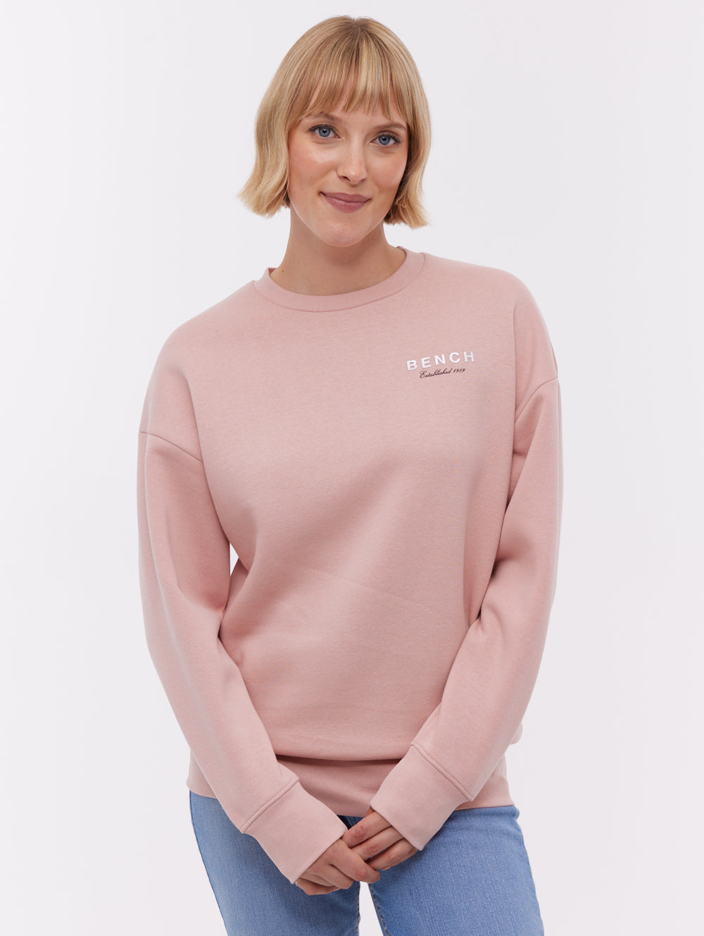 Gerna chandail à col rond imprimé au dos - Rose