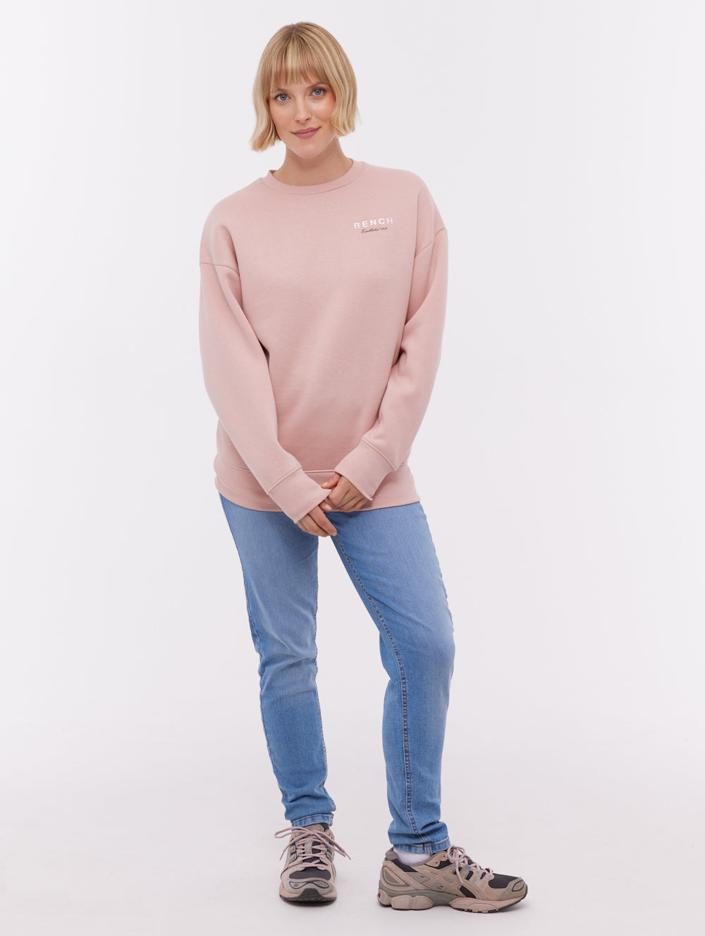 Gerna chandail à col rond imprimé au dos - Rose