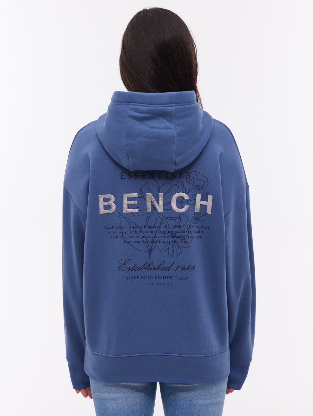 Harmy chandail à capuchon avec graphique au dos - Bleu