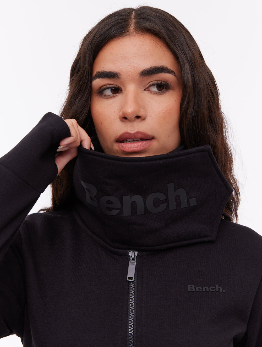 Annah Black BK001 Funnel Zips Logo Shot 2
