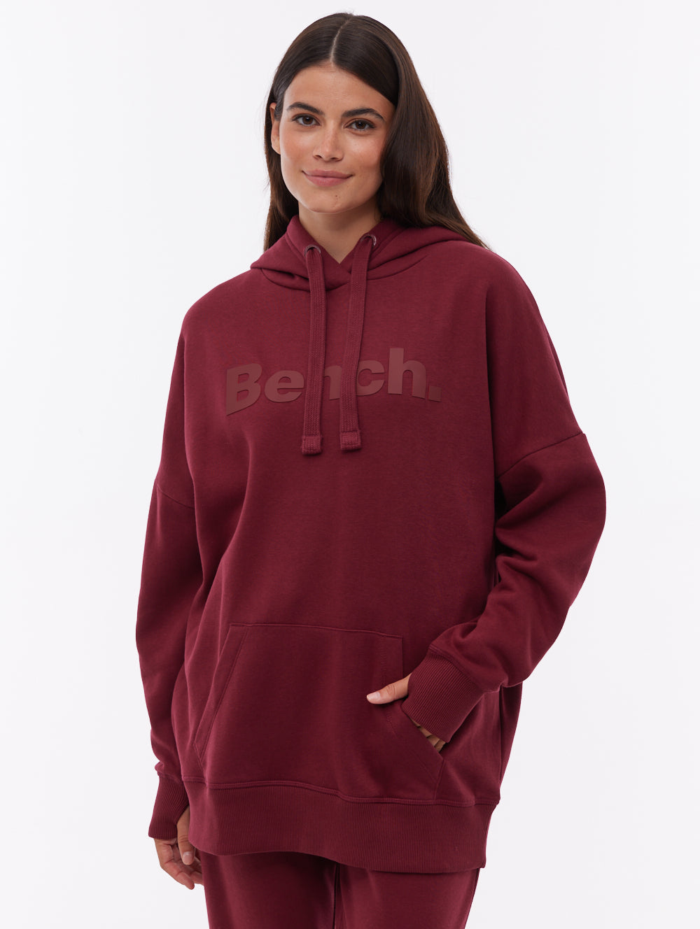 Linra Oversize Tonal Logo Hoodie - Red