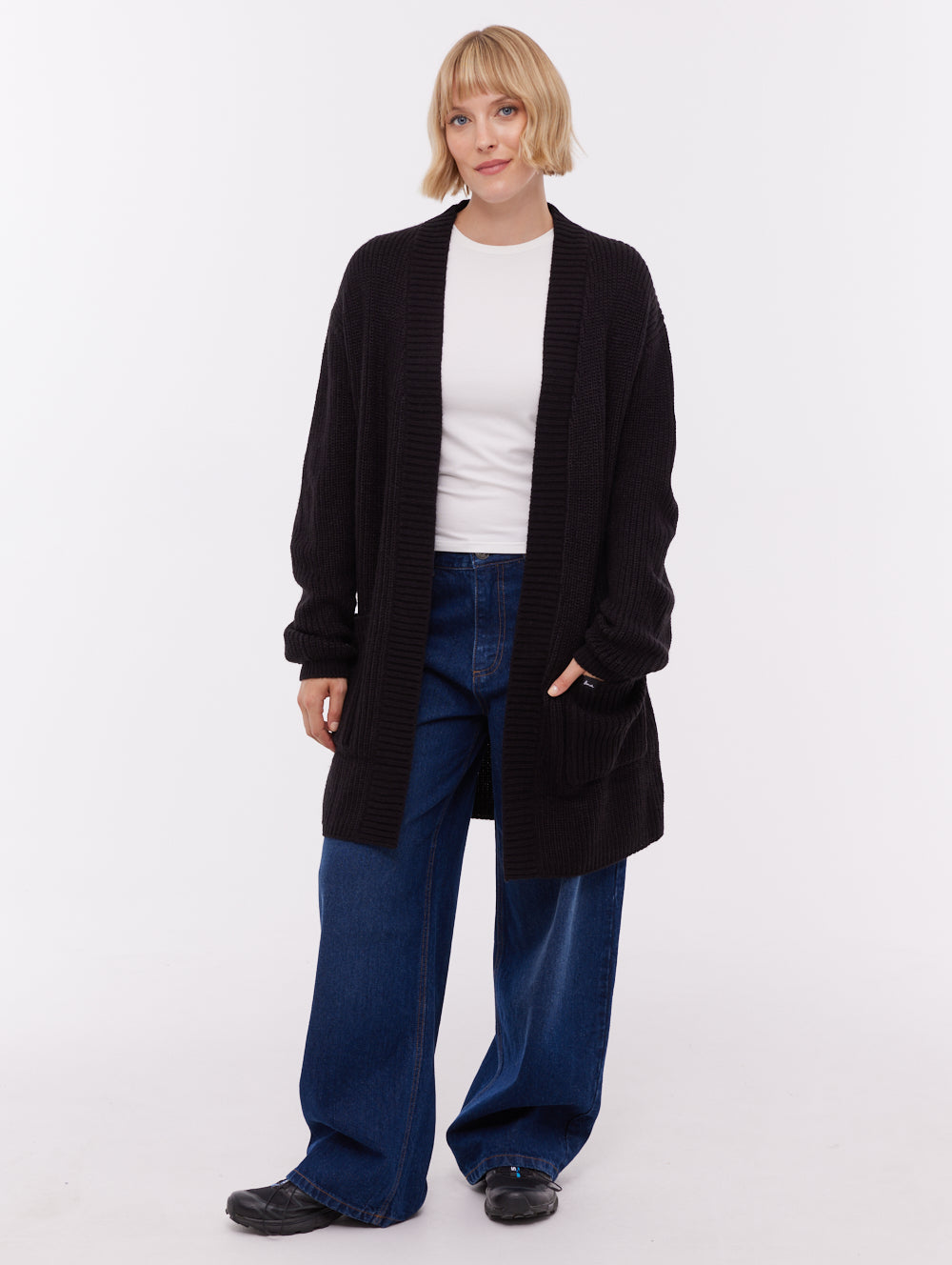 Asteria Long Cardigan Sweater - Black