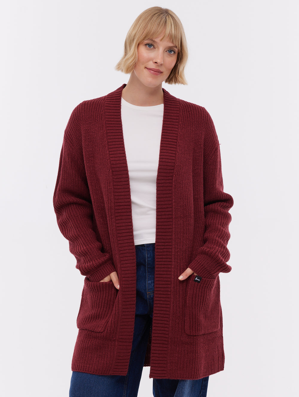 Asteria Long Cardigan Sweater - Red