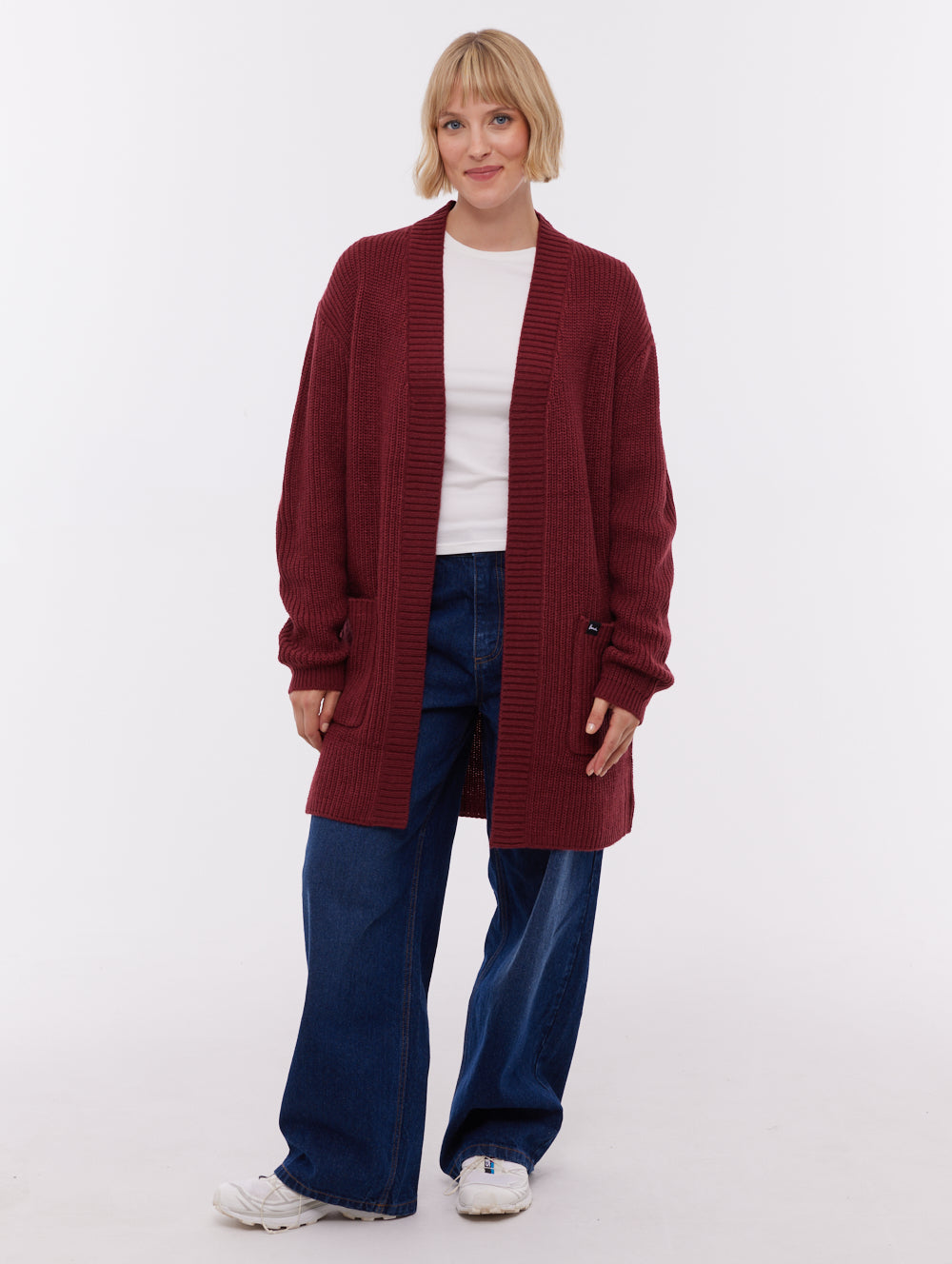 Asteria Long Cardigan Sweater - Red