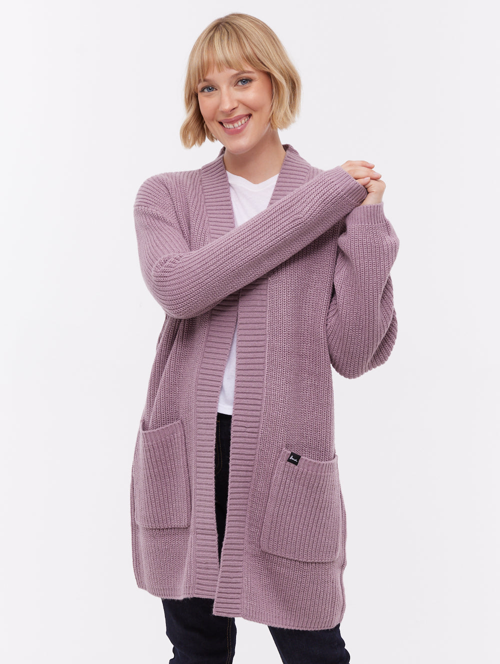 Asteria Long Cardigan Sweater - Purple