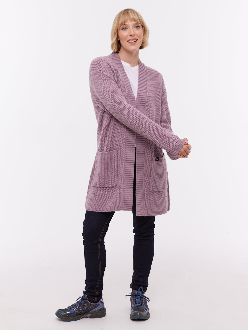 Asteria Long Cardigan Sweater - Purple
