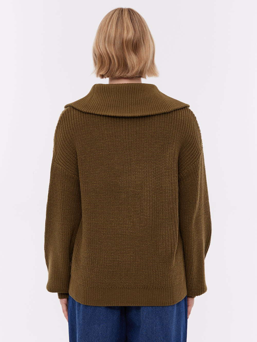 Thurynn chandail demi-zip oversize à col montant - Vert