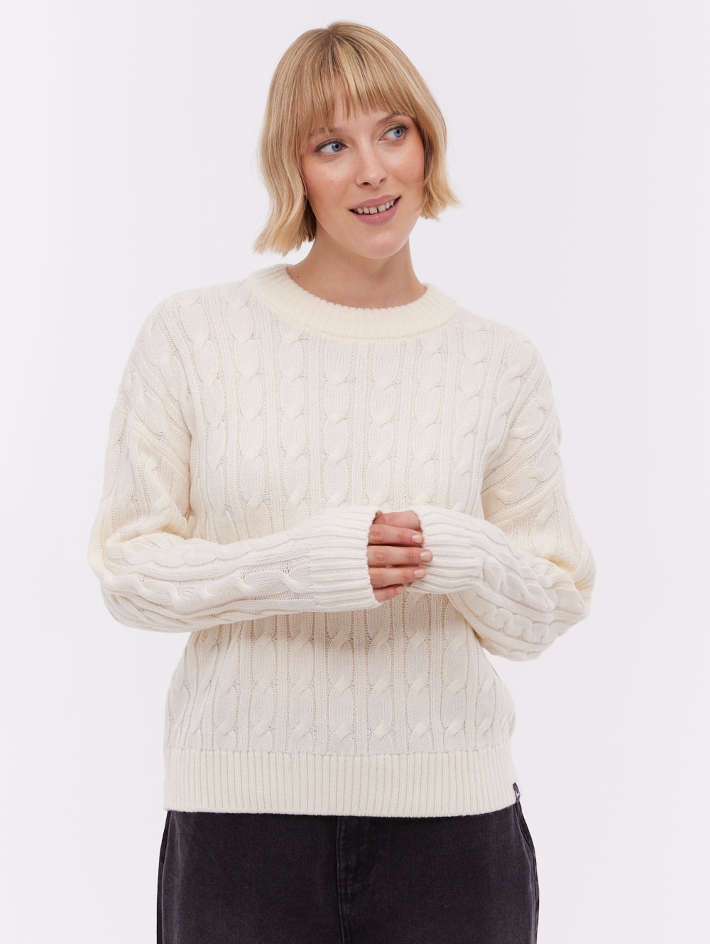 Chanice chandail en tricot torsadé - Beige
