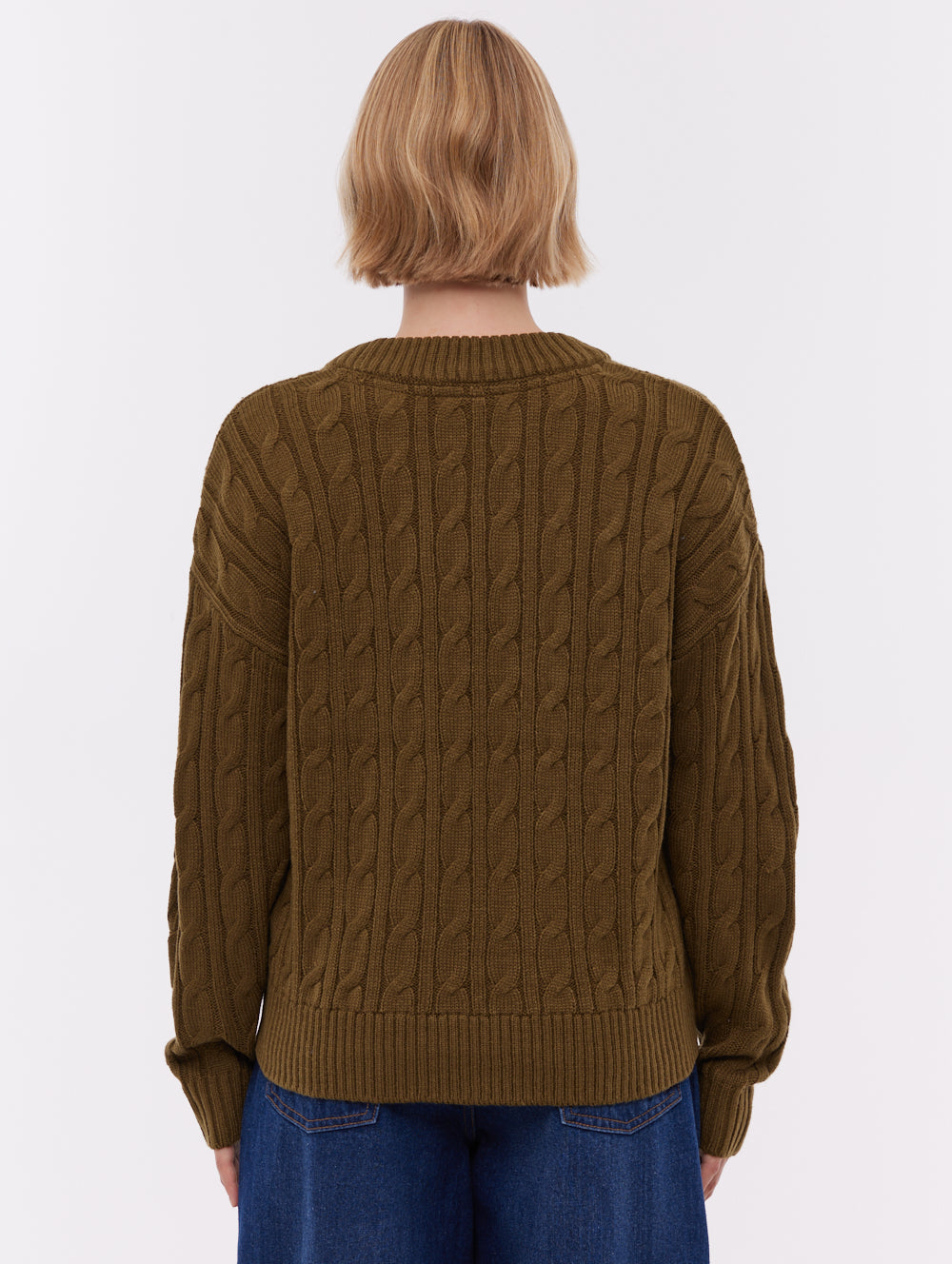 Chanice chandail en tricot torsadé - Vert