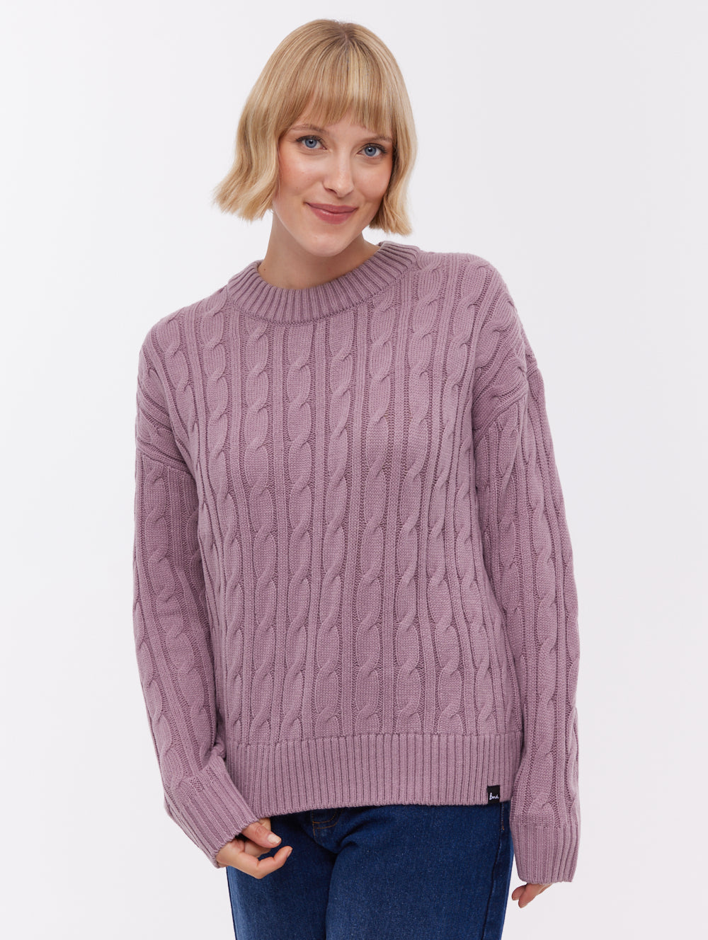 Chanice chandail en tricot torsadé - Violet