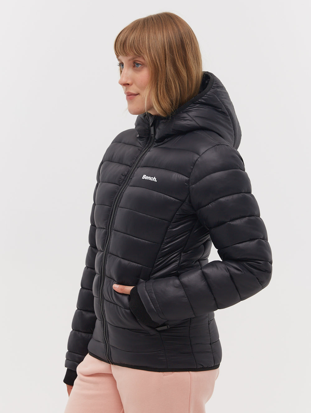 Kara Black BK001 Outerwear Puffer Jackets Shot 3
