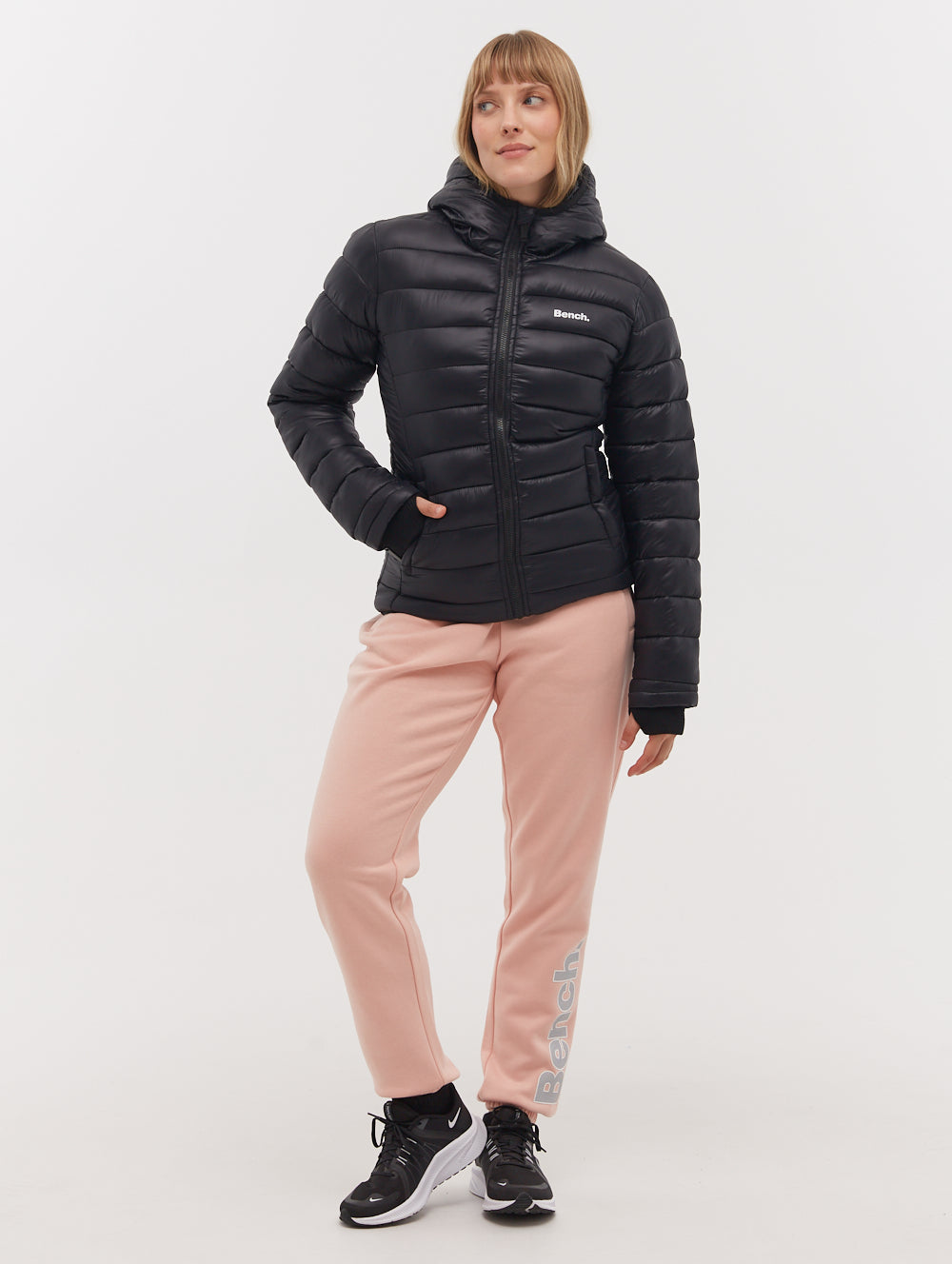 Kara Black BK001 Outerwear Puffer Jackets Shot 5